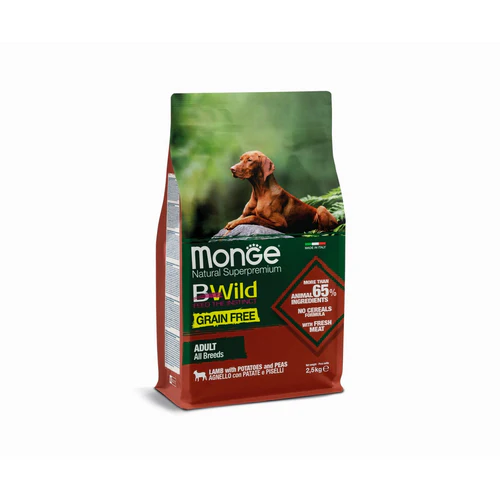 Monge
      
      
      BWILD Hrana za pse Grain Free Jagnjetina sa krompirom i graškom Adult 2.5kg