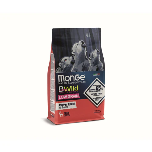 Monge
      
      
      BWILD Hrana za pse Low Grain Jelen za sve rase - PUPPY & JUNIOR 2.5kg