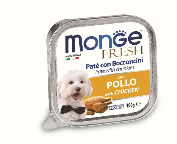 Monge
      
      
       Fresh Pašteta za pse Piletina s komadićima 100g