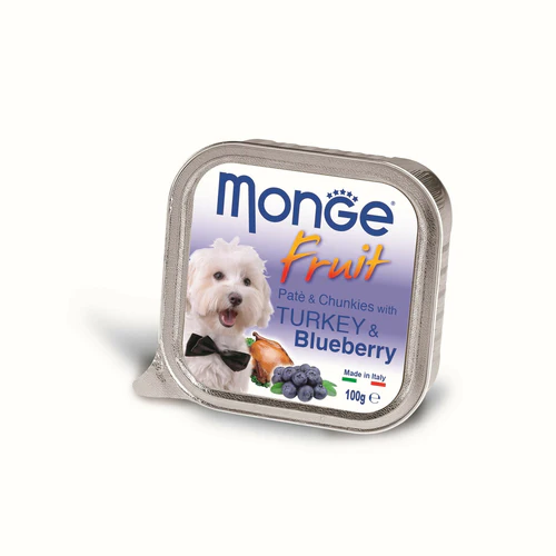 Monge
      
      
       Fruit Pašteta za pse Ćuretina i Borovnica s komadićima 100g