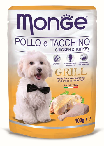Monge
      
      
       Grill Kesica za pse Piletina i Ćuretina s komadićima 100g