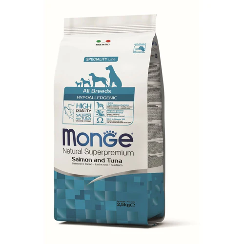 Monge
      
      
       Hypoallergenic Losos I tunjevina za sve rase  Adult, 2,5kg
