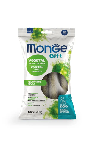 Monge
      
      
      Monge Dental Sponges - All breeds poslastica za pse sa biljem i hlorelom 210gr