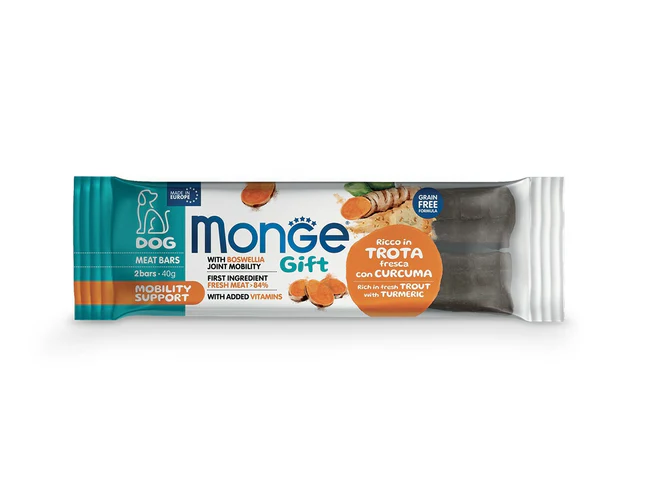 Monge
      
      
      Monge Meat bars Mobility support poslastica za pse pastrmka sa bosvelijom 40gr