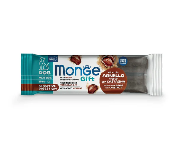 Monge
      
      
      Monge Meat bars Sensitive digestion poslastica za pse jagnjetina sa kestenom 40g