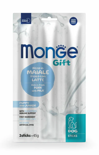 Monge
      
      
      Monge Sticks Puppy and Junior poslastica za štence svinjetina sa mlekom 45gr
