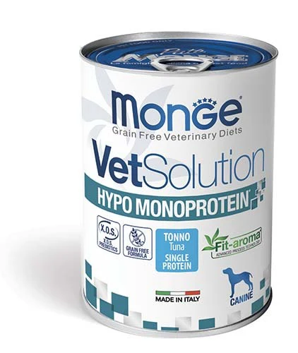Monge
      
      
       Vet solution psi HYPO,MONOPROTEIN TUNJEVINA, osetljivi psi, konzerva 400g