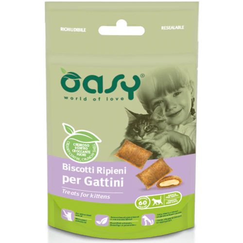 Oasy
      
      
       hrskavi jastučići za mačiće Kitten, punjeni, 60g