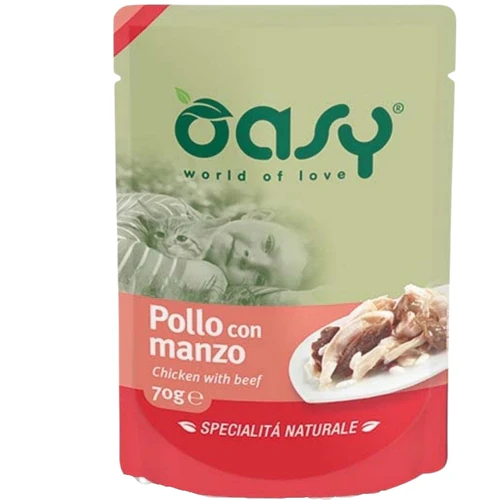 Oasy
      
      
       Kesica za mačke s Piletinom i Govedinom 70g
