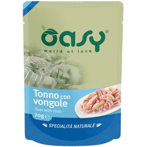 Oasy
      
      
       Kesica za mačke s Tunjevinom i Školjkama 70g