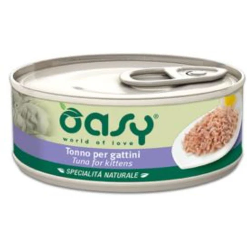 Oasy
      
      
       Konzerva za mačiće KITTEN Fileti tune u sosu, 70g