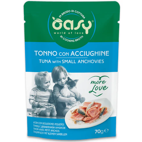 Oasy
      
      
       More Love Kesica za mačke Fileti tune s inćunima, 70g
