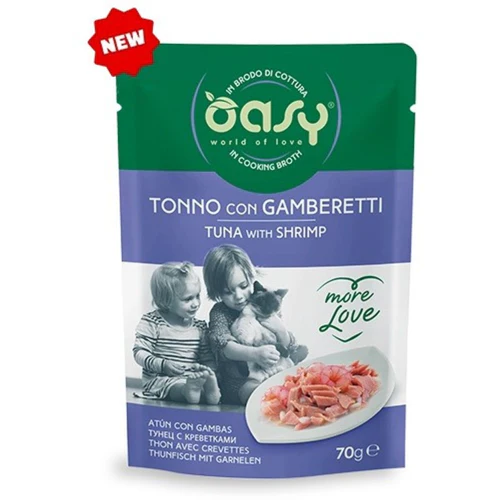 Oasy
      
      
       More Love Kesica za mačke Fileti tune sa škampima, 70g