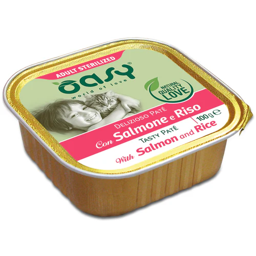 Oasy
      
      
       Taste Pate Pašteta za mačke Sterilized s Lososom i pirinčem, 100g