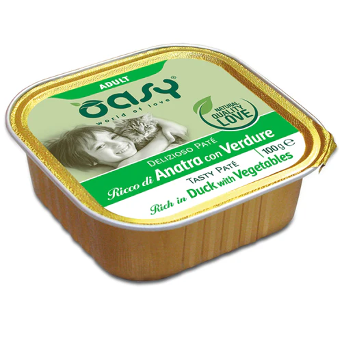 Oasy
      
      
       Tasty Pate Pašteta za mačke s Pačetinom i povrćem, 100g