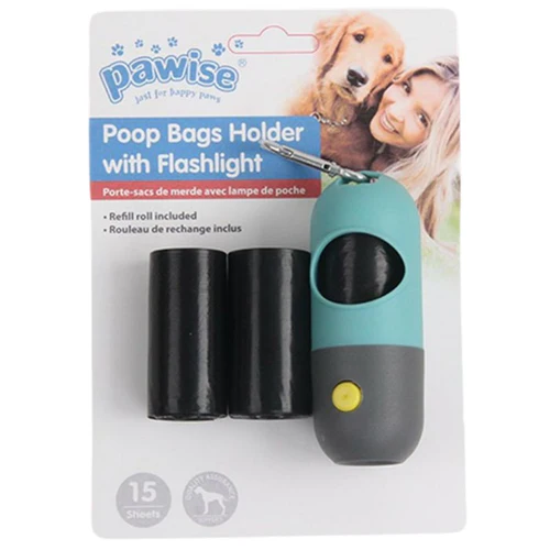 Pawise
      
      
       Dispenzer za kesice za izmet sa lampom, 3 rolne x 15 kesica
