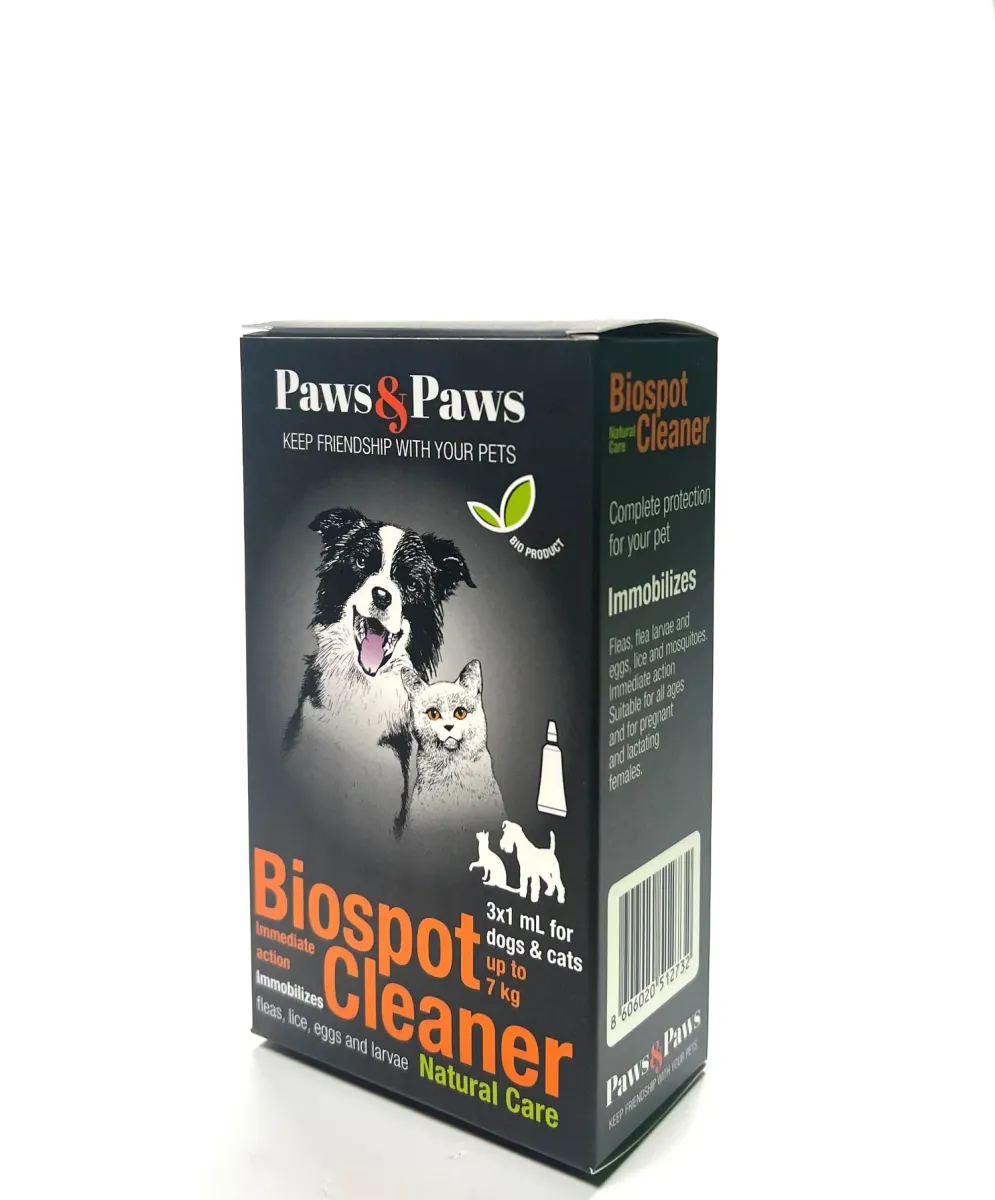 PAWS&PAWS Biospot cleaner Ampula za mace i pse malih rasa do 7kg, 3x1ml