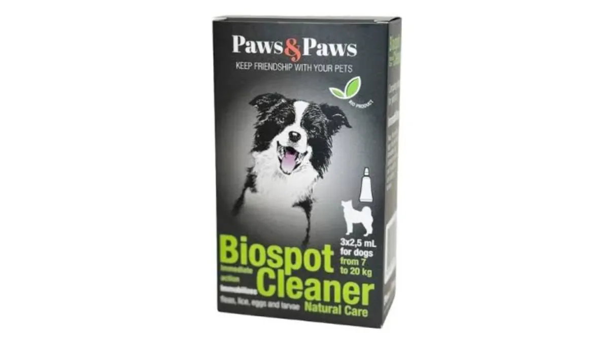 PAWS&PAWS Biospot cleaner Ampula za pse od 7 do 20 kg, antiparazitske 2,5m