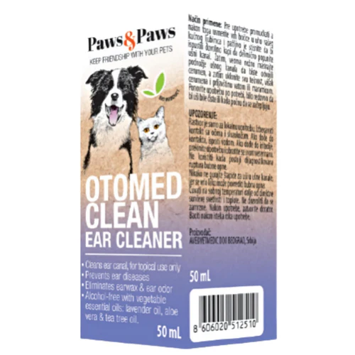 Paws&Paws
      
      
       Rastvor za ispiranje ušiju pasa i mačaka, Otomed clean, 50ml