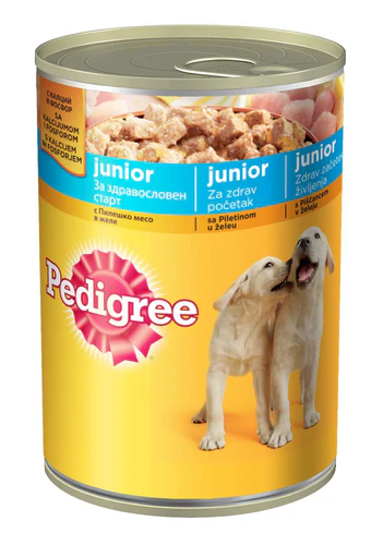 Pedigree
      
      
       Konzerva za štenad JUNIOR Piletina u želeu 400g