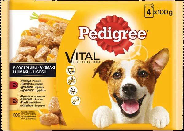 Pedigree
      
      
       Multipack za pse Adult Govedina i Ćuretina u sosu 4x100g