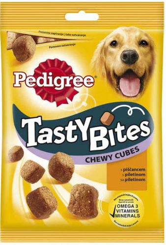 Pedigree
      
      
       Poslastica za pse Tasty Bites, Chewy Cubes Piletina, 130g
