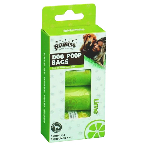 Pet-Centar.rs
      
      
      OUTLET PAWISE Higijenske kesice za izmet, miris limete, 4 rolne x 15 kesica