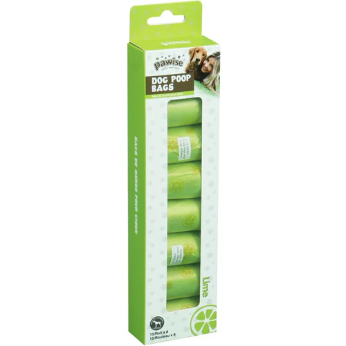 Pet-Centar.rs
      
      
      OUTLET PAWISE Higijenske kesice za izmet, miris limete, 8 rolni x 15 kesica