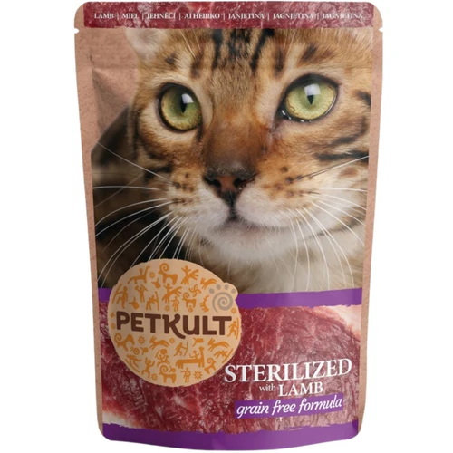 Petkult
      
      
       kesica s mesnim komadićima, Sterilized jagnjetina, bez žitarica, 100g