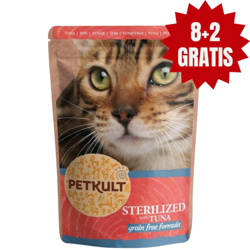 Petkult
      
      
       kesica s mesnim komadićima, Sterilized tunjevina, 10x100g, 8+2gratis