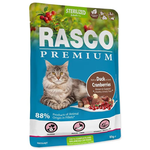 Rasco
      
      
       Premium Sterilized, fileti u sosu s pačetinom i brusnicom, 85g