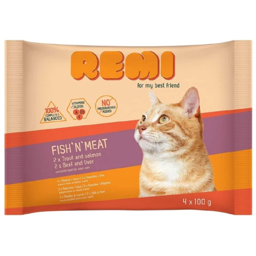 Remi
      
      
       Cat Multipak, 2x s govedinom i 2x s pastrmkom, u želeu, 4x100g