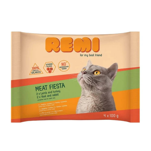 Remi
      
      
       Cat Multipak, 2x s jagnjetinom i 2x s teletinom, u želeu, 4x100g