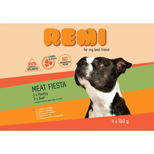 Remi
      
      
       Dog Multipak Meat Fiesta, 2x s živinom i 2x s govedinom, 4x100g
