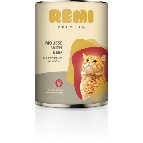 Remi Premium
      
      
      REMI Premium, Mousse s govedinom, za mačke, 400g
