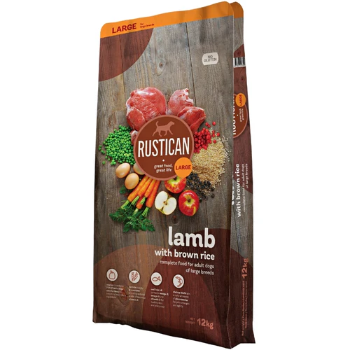Rustican
      
      
       Large, Jagnjetina s integralnim pirinčem, bez glutena, 12kg