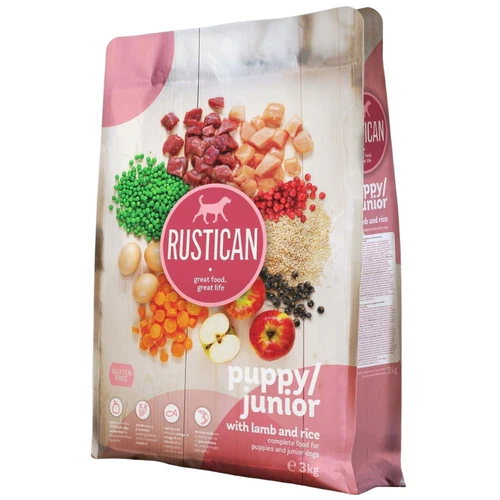 Rustican
      
      
       PUPPY/JUNIOR s jagnjetinom i pirinčem, bez glutena