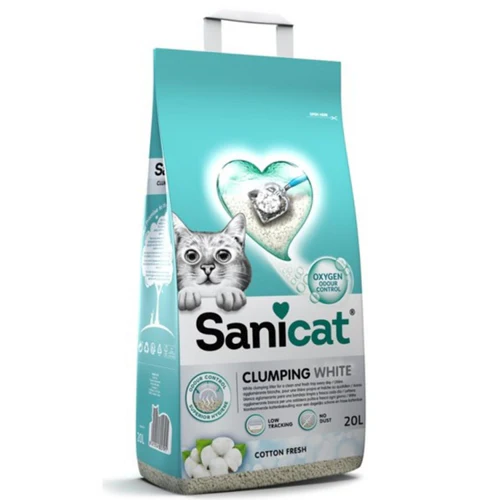 Sanicat
      
      
       Cotton fresh grudvajući mineralni posip za mačke, s mirisom, 20L