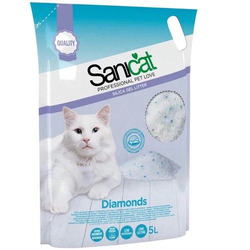 Sanicat
      
      
       Diamonds, upijajući silikatni posip za mačke, bez mirisa, 5L