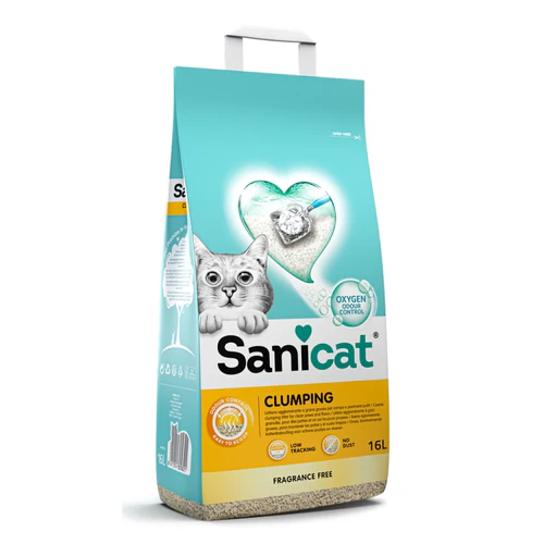 Sanicat
      
      
       Fragrance free grudvajući mineralni posip za mačke, bez mirisa, 16L