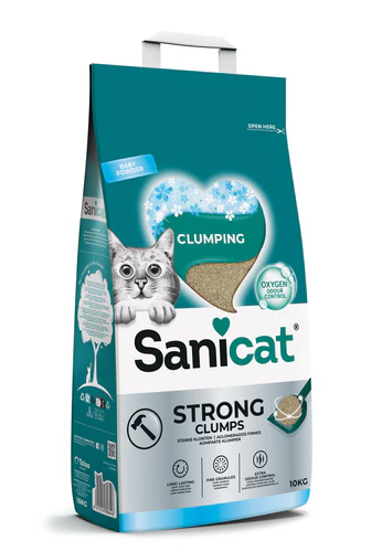 Sanicat
      
      
       Strong Clumps grudvajući mineralni posip za mačke, s mirisom, 10kg