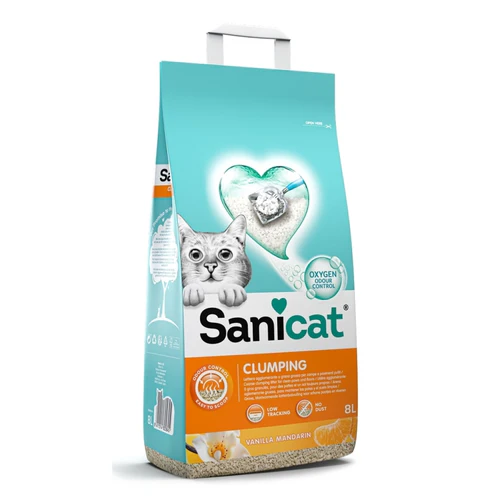 Sanicat
      
      
       Vanila-Mandarina grudvajući mineralni posip za mačke, s mirisom, 8L