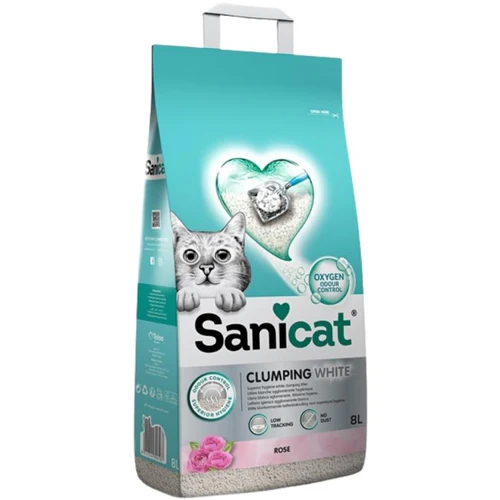 Sanicat
      
      
       White Rose grudvajući mineralni posip za mačke, s mirisom, 8L