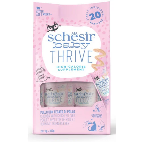 Schesir
      
      
       Baby Thrive Mousse za mačiće KITTEN s piletinom i džigericom, 20x8g
