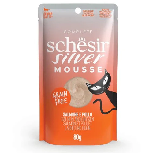 Schesir
      
      
       Silver Mousse za mačke Senior s lososom i piletinom, 80g