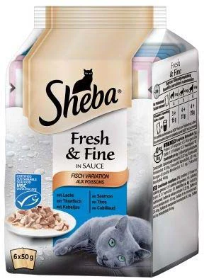 Sheba
      
      
       Fresh&Fine Multipack za mačke Izbor ribe u sosu, 6x50g