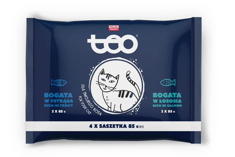 Teo
      
      
       Multipak za mačke 2x s lososom i 2x s pastrmkom, 4x85g