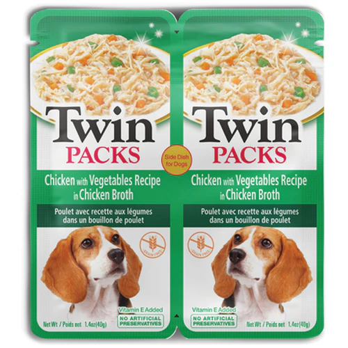 Twin Packs
      
      
      OUTLET TWIN Packs za pse, komadi piletine s povrćem u pilećem želeu, 2x40g