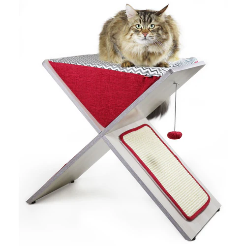 United Pets
      
      
       Krevet i grebalica za mačke X, 2 u 1, Crveni,  62x32x62cm