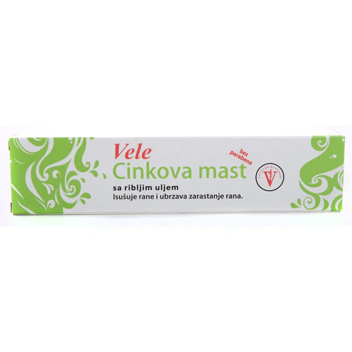 Velelek
      
      
      VELE Mast Cinkvitaminska za zarastanje rana (a) 50g